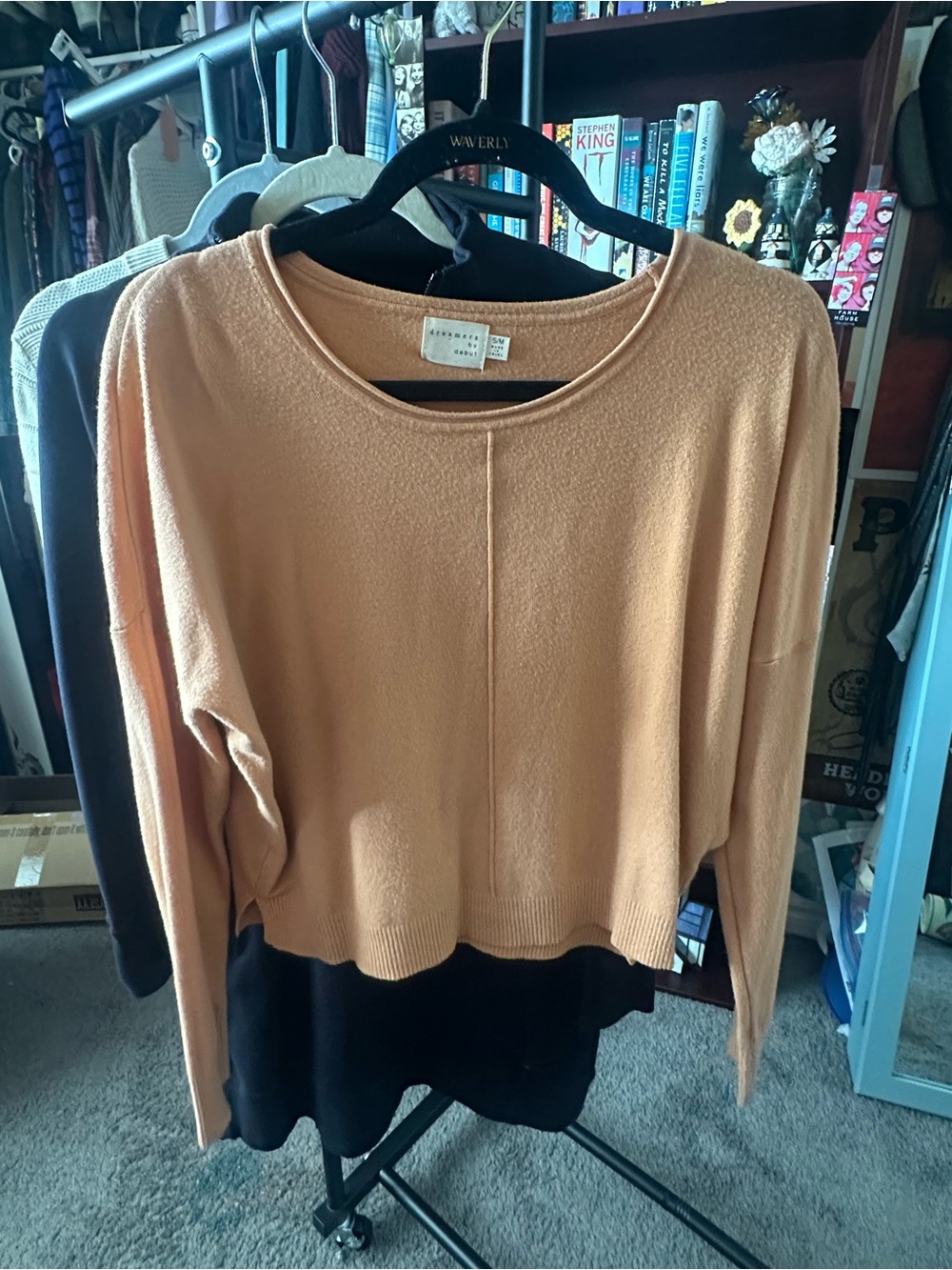 Dreamers by Debut Peach Long-Sleeve Pullover Sweater
